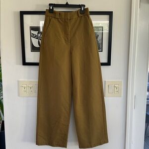 & Other Stories khaki green high rise wide leg pants size 0